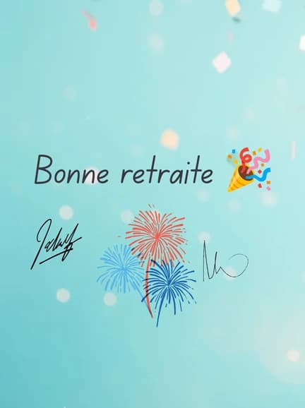 Happy Wall template preview Carte départ retraite 🎉